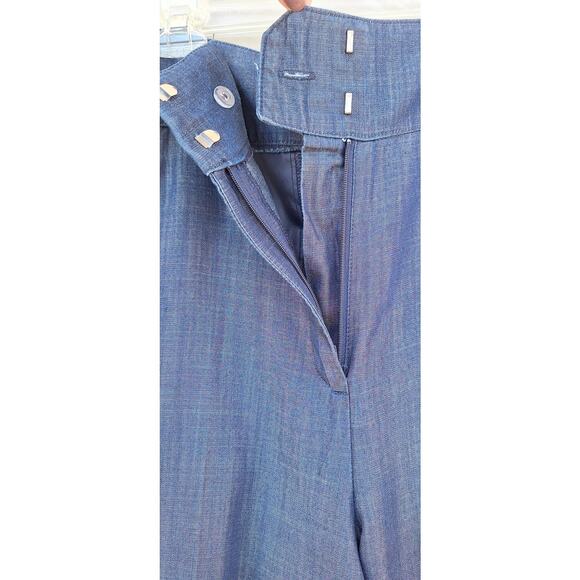 Grabrielle Union 100% Lyocel Chambray Wide Leg Trousers Dress Pants Blue Size 20 - Picture 7 of 10